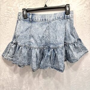 AEO American Eagle Outfitters Acid Wash Denim Ruffle Mini Skirt Girly Y2K Medium